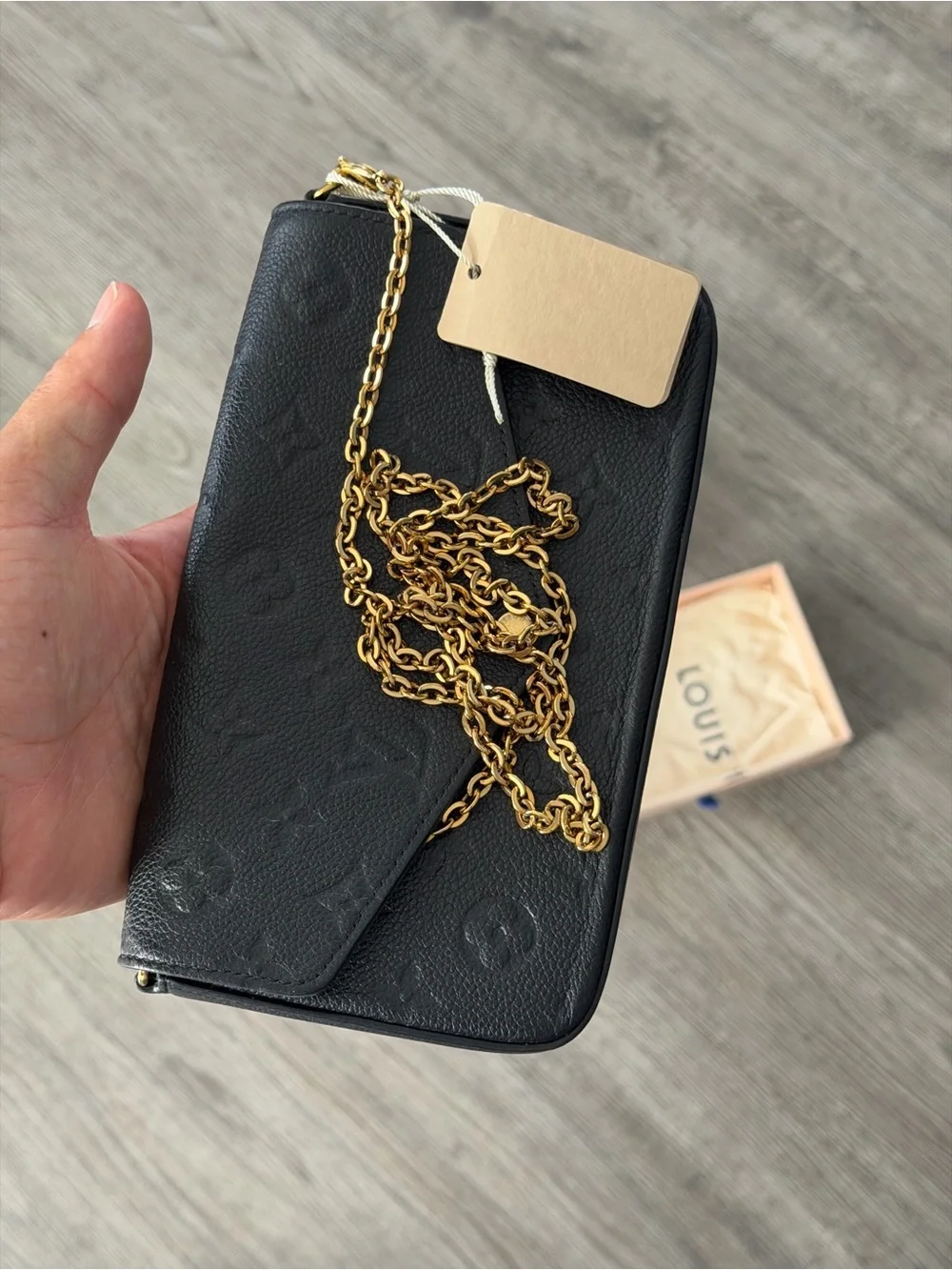 Louis Vuitton Pochette Felicie Black Empreinte Leather Bag